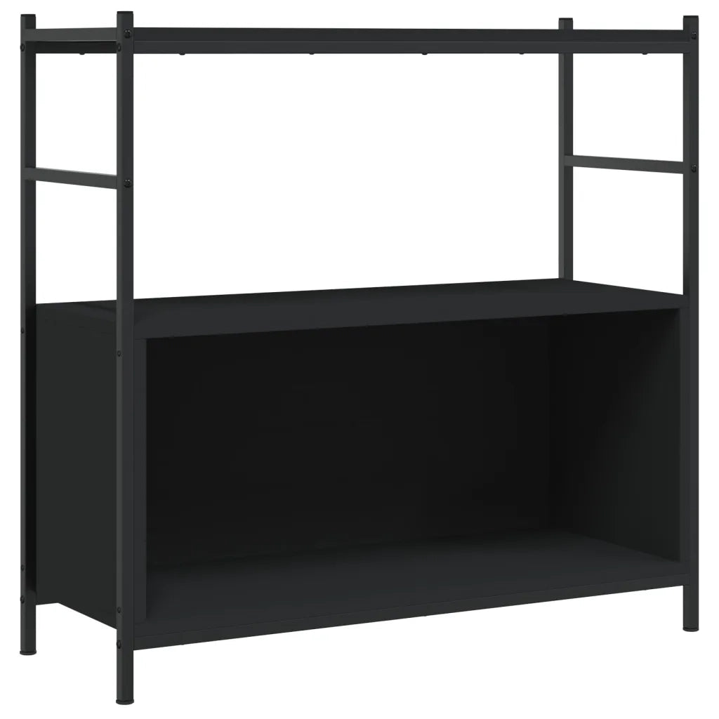 Libreria Nera 80x30x78,5 cm in Legno Multistrato e Ferro 832793