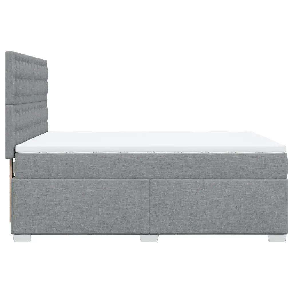 Giroletto a Molle con Materasso Grigio Chiaro 140x200cm Tessuto 3290525