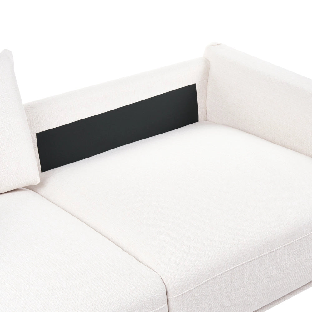 Divano a 3 posti in tessuto con cuscini decorativi gambe in legno bianco sporco divano moderno per soggiorno