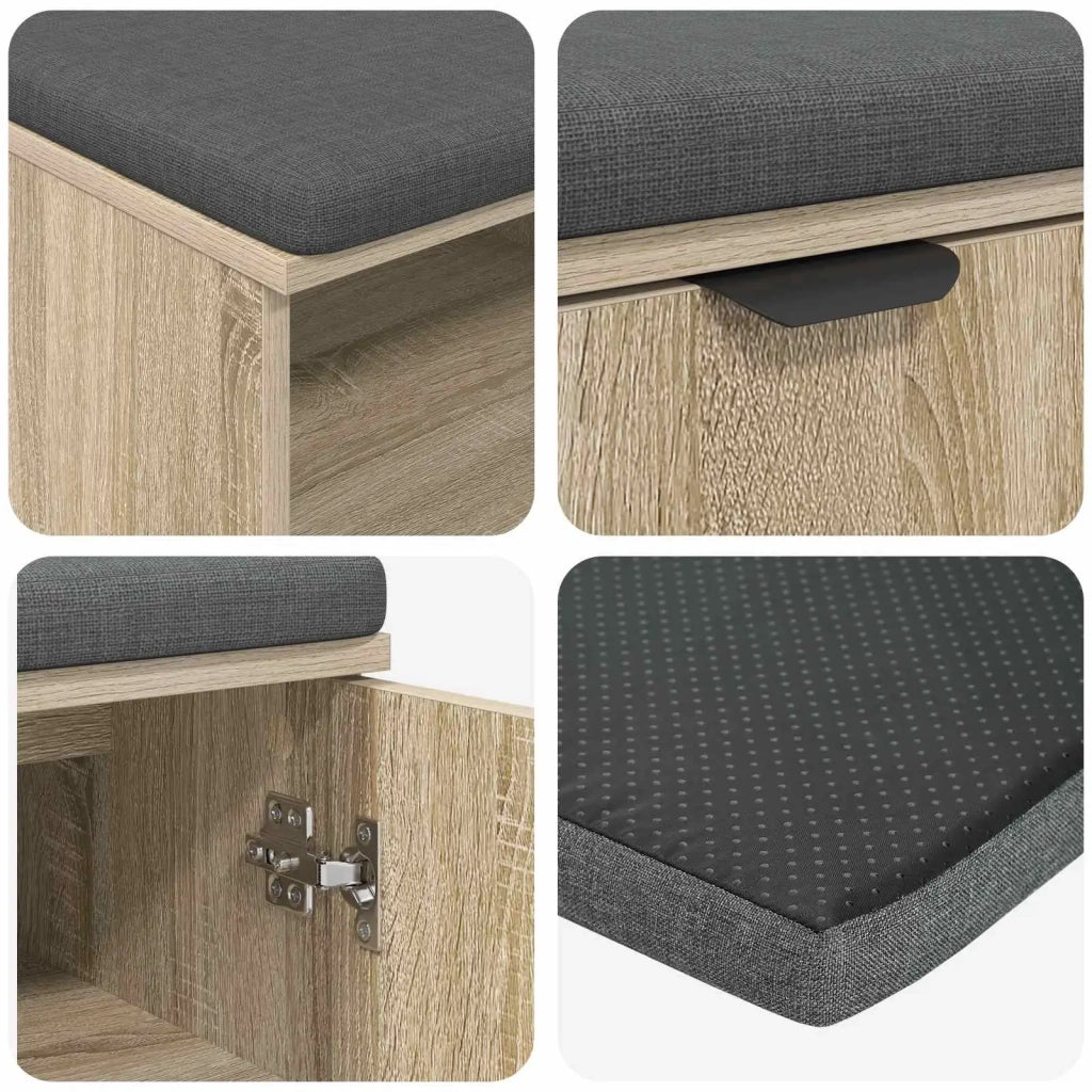Panca per ingresso con cuscino Rovere Sonoma 60 x 38 x 46 cm 891498