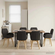 Sedie da pranzo girevoli 6 pz Bouclé Nero 54 x 58 x 87 cm 3428293