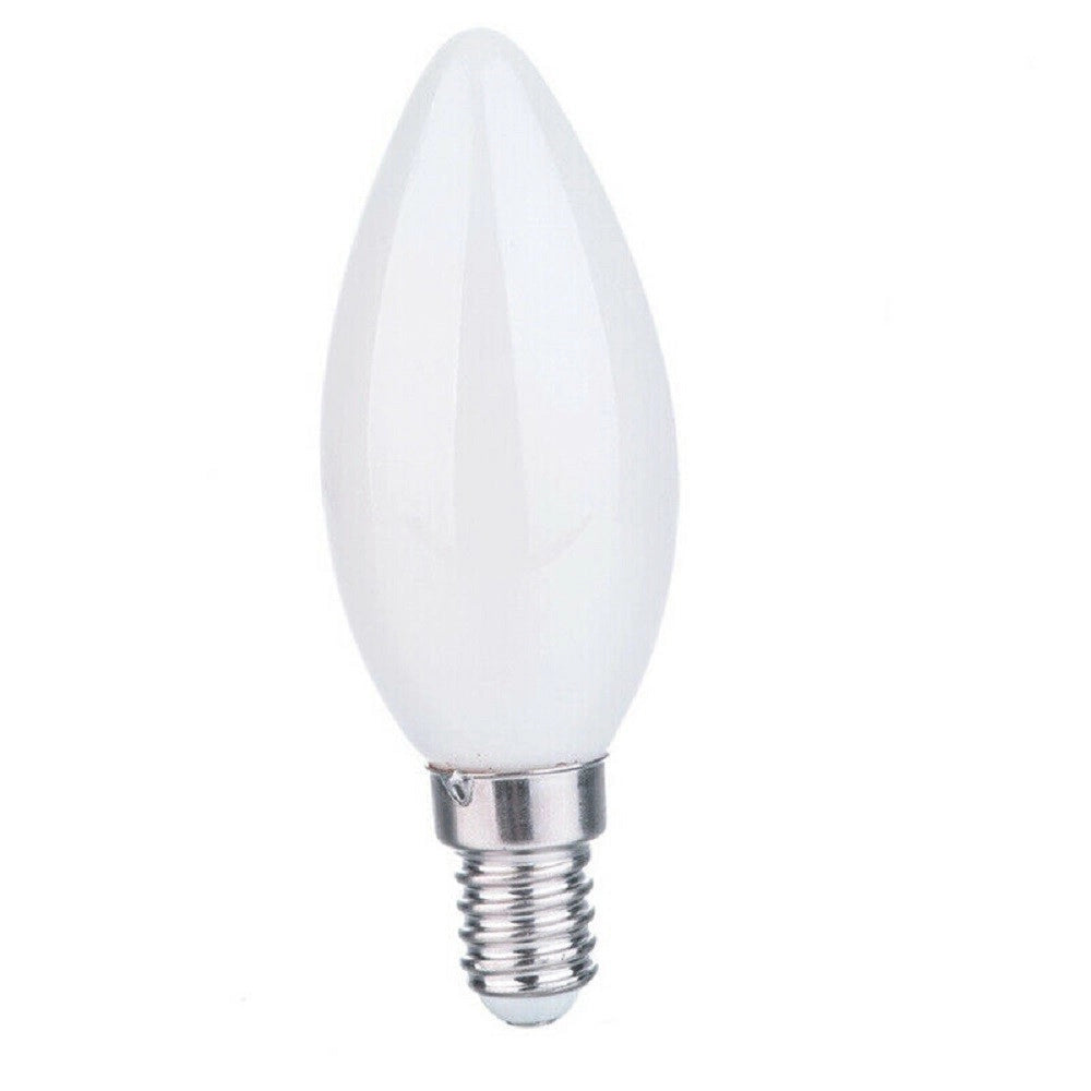 Trade Shop - Lampadina A Led Filamento Opaca 4 W E14 Luce Fredda Calda Naturale Candela C35b -