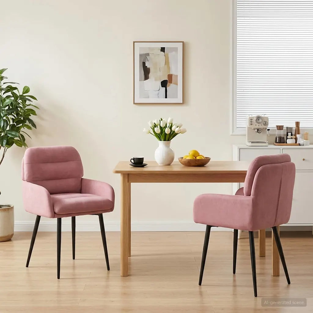 Sedie da pranzo 2 pcs Velluto (V) Rosa 59 x 59,5 x 90 cm 42034310
