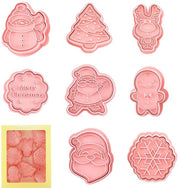 8 pezzi di stampi per biscotti a forma di Natale, stampi per biscotti in plastica, forme per Natale, stampo per biscotti, stampo per biscotti, stampi per biscotti per biscotti, torte, cioccolato, stampi per torte di Natale (A)