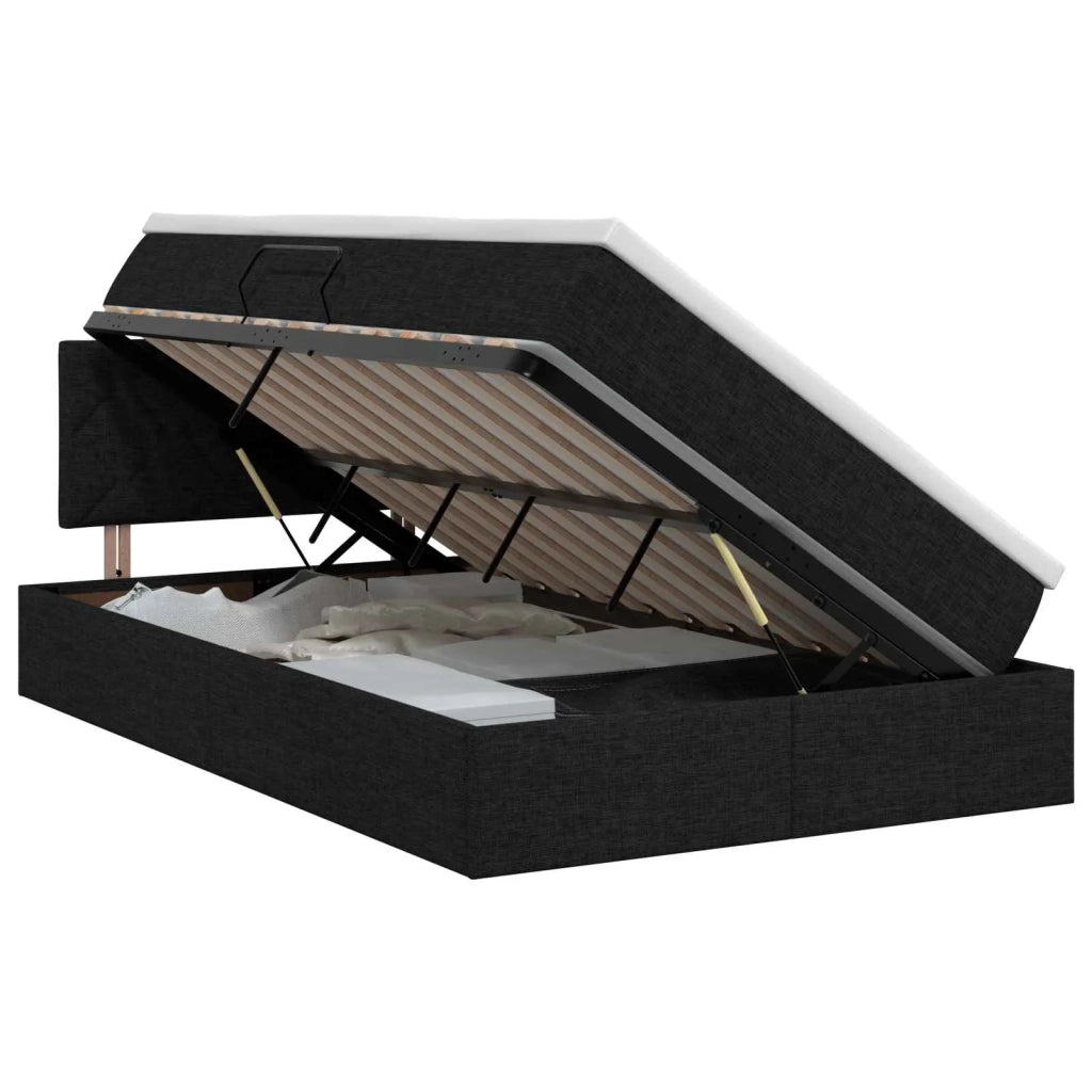 Letto con contenitore e materasso Nero 120 x 200 cm Velluto 3458678