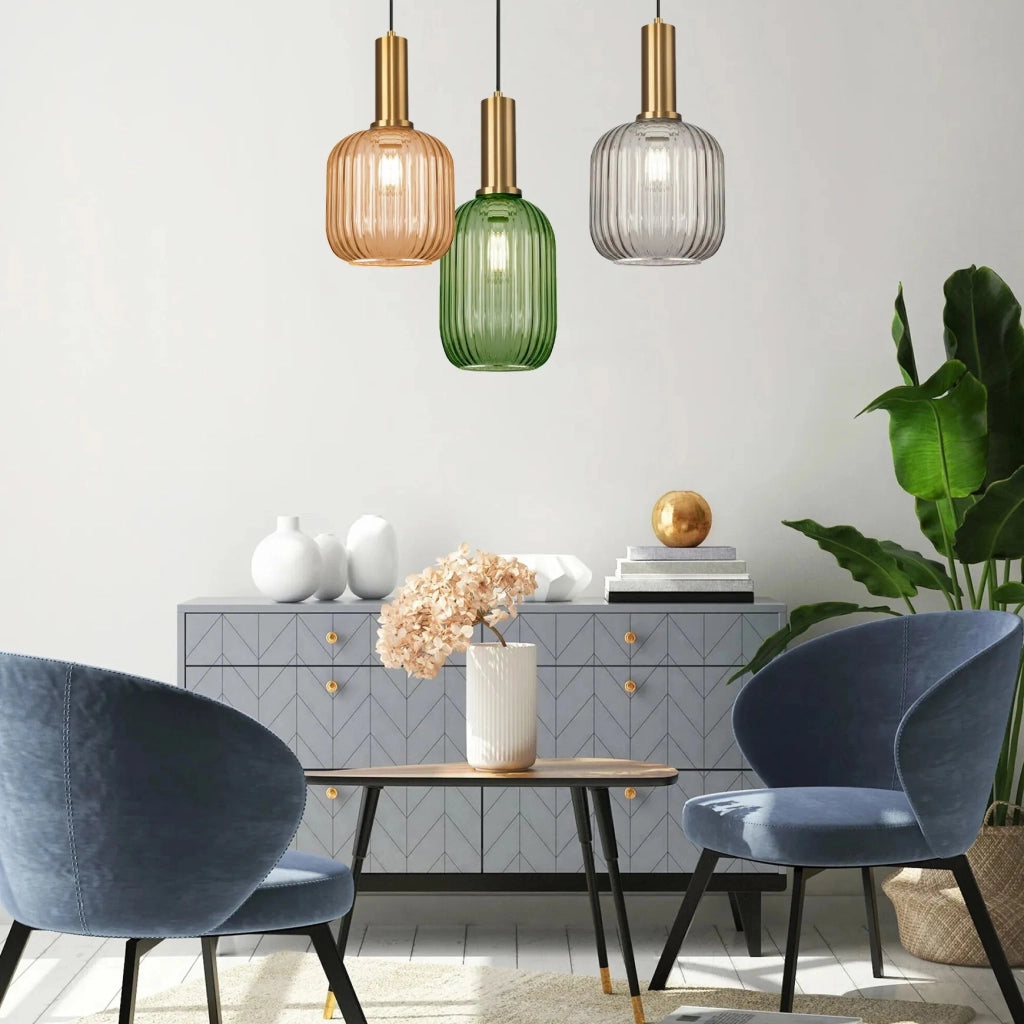 Lampada Da Soffitto Pensile Di Vetro Verde APP459-1CP