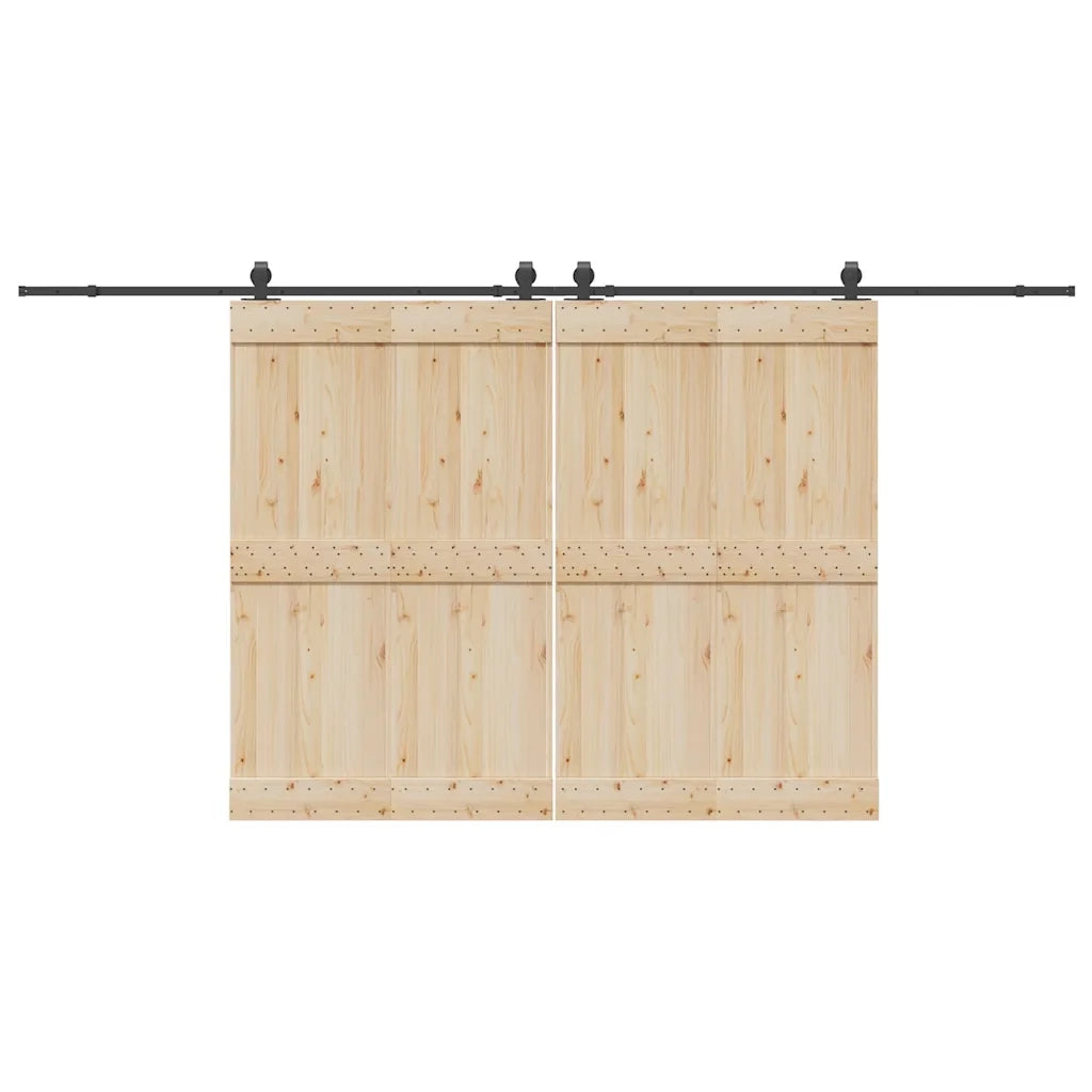 Kit di Binari per Porte Scorrevoli 427 cm Acciaio Nero 3295788