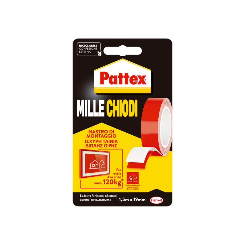 PATTEX MILLECHIODI NASTRO BIADESIVO DI MONTAGGIO- HENKEL ITALIA- 12,0 pz