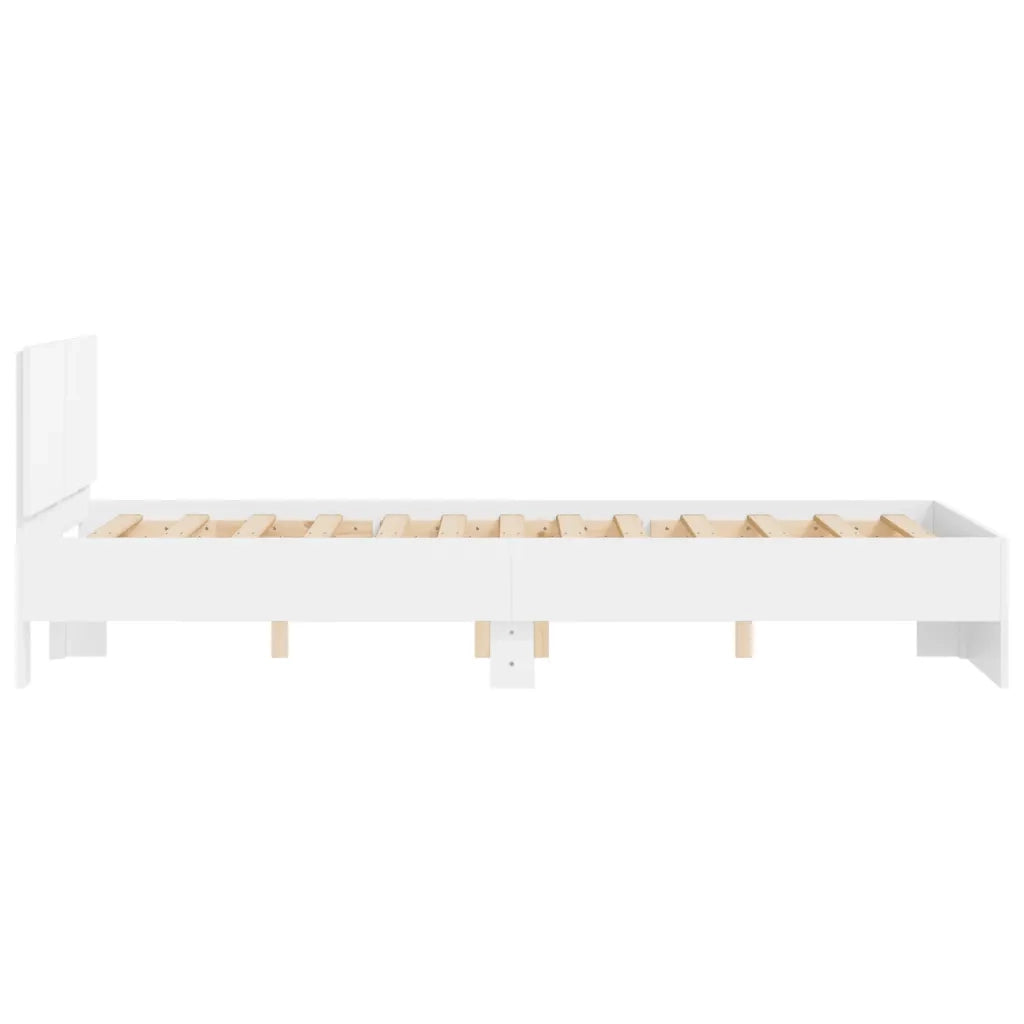 Giroletto con Testiera-Struttura Letto con testiera Bianco 135x190 cm