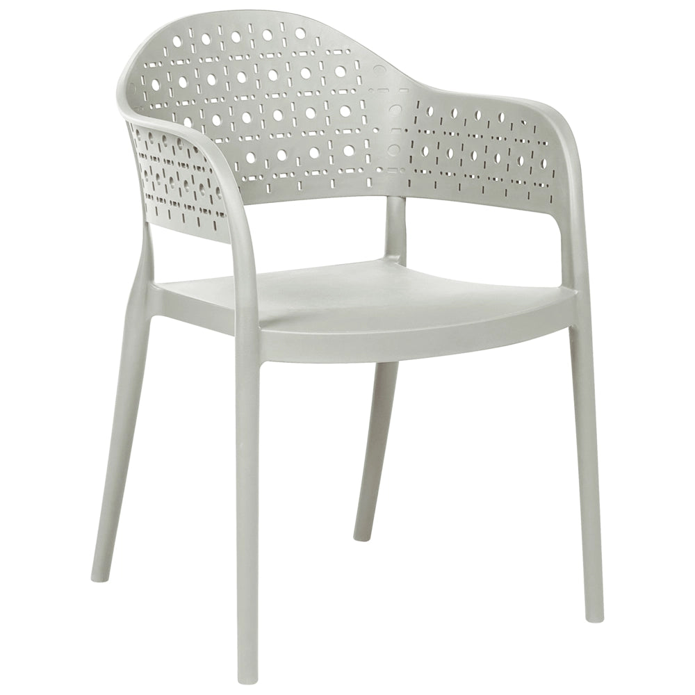 Set di 4 sedie da giardino in materiale sintetico verde chiaro impilabili per interni ed esterni stile classico