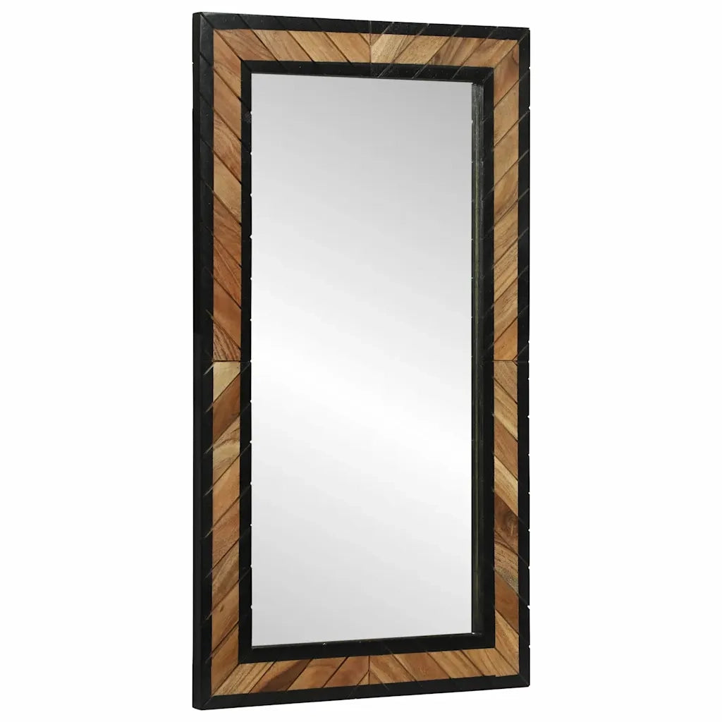 Specchio Nero e Marrone 90 x 2 x 50 cm Legno Massello di Acacia 374118