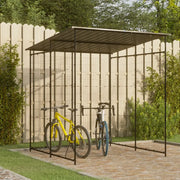 Tettoia per Biciclette 190x190x222 cm in Acciaio Nero 150780