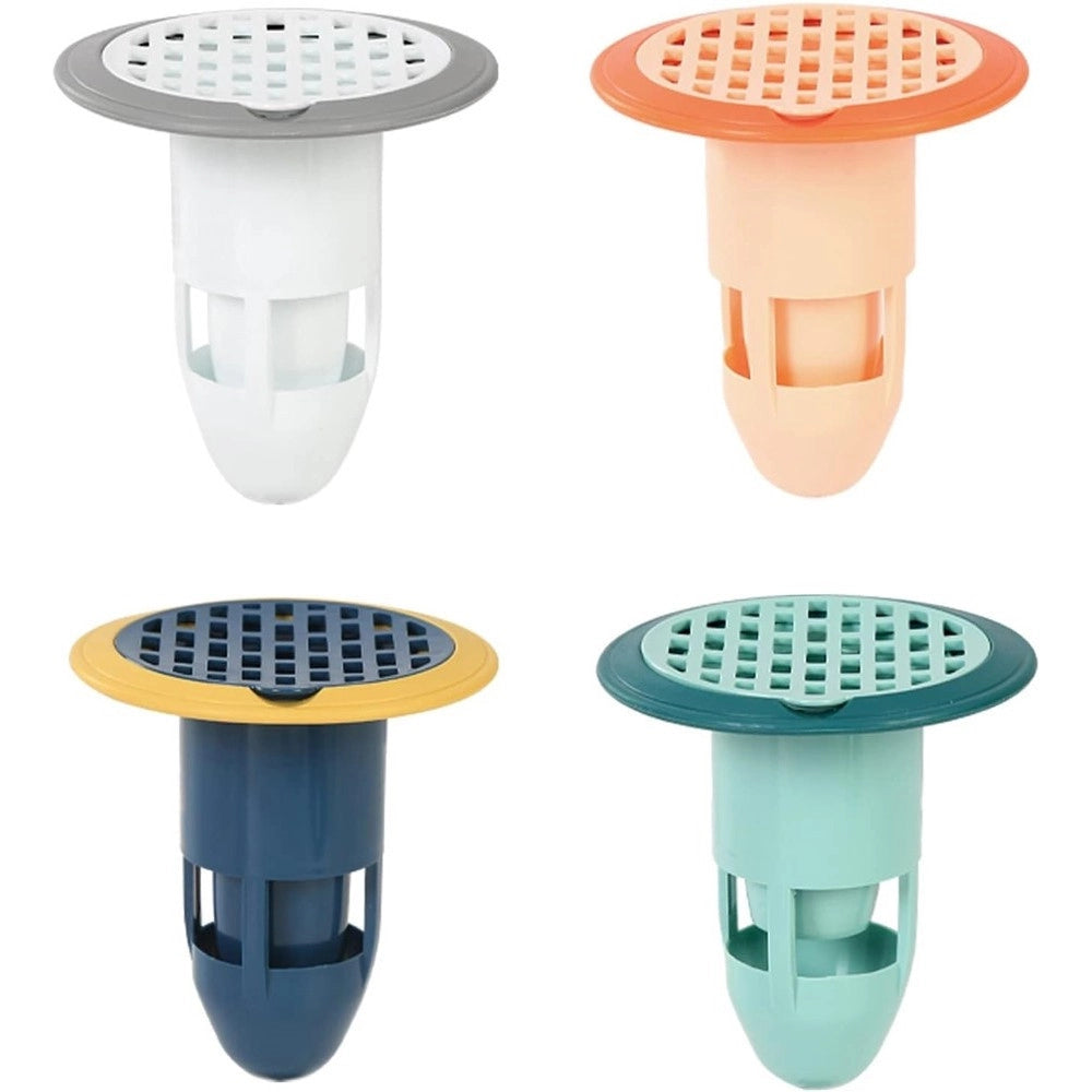 Trade Shop - Set 5pz Nucleo Scarico A Pavimento Antiodore Silicone Per Bagno Cucina Lavatrice -
