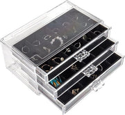 Cassetto per gioielli, acrilico, cassetto per anelli, custodia per orecchini, custodia per gioielli, organizzatore per orecchini, organizzatore, nero
