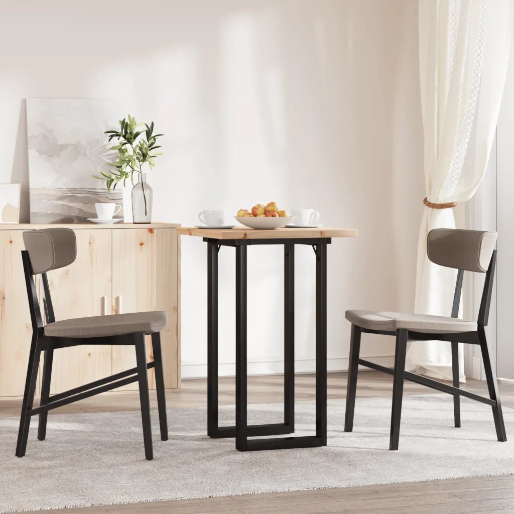 Tavolo da Pranzo | Tavolo da cucina Telaio a O 50x50x75,5 cm Legno Pino e Acciaio