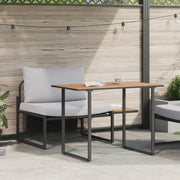 Set da pranzo da giardino da 2 pezzi con sedia singola e cuscini grigio chiaro