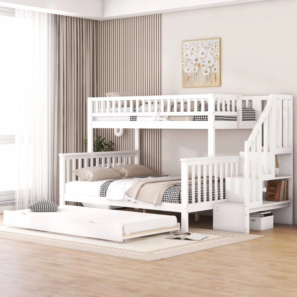 Letto a castello in pino - Xylo - 90x200 e 140x200 - Bianco