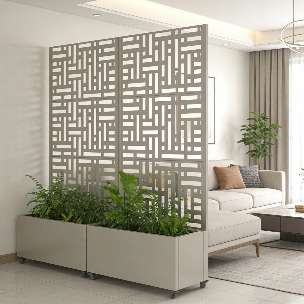 Fioriera con Spalliera Bernalda a 4 Rotelle 190 x 82 x 38 cm - Acciaio Cachi casa.pro