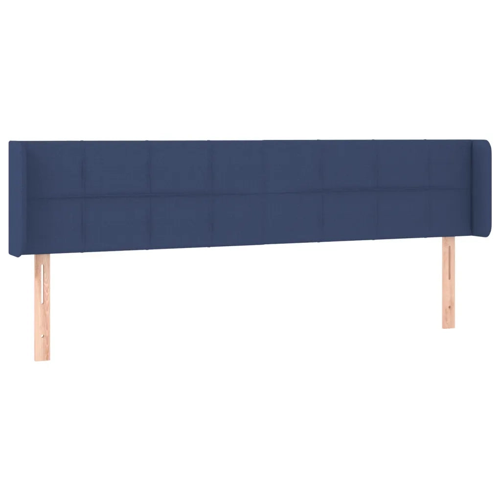 Testiera ad Orecchio-Testata con Orecchie Blu 183x16x78/88 cm in Tessuto 490010