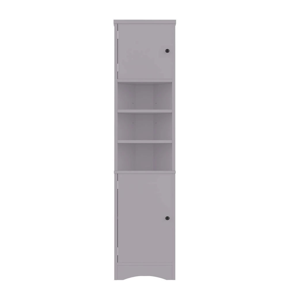 Armoire de salle de bain triangulaire - Xylo - 36,5x24,5x170 cm - Grigio - Porte doppie, antiumidit??, poco ingombro