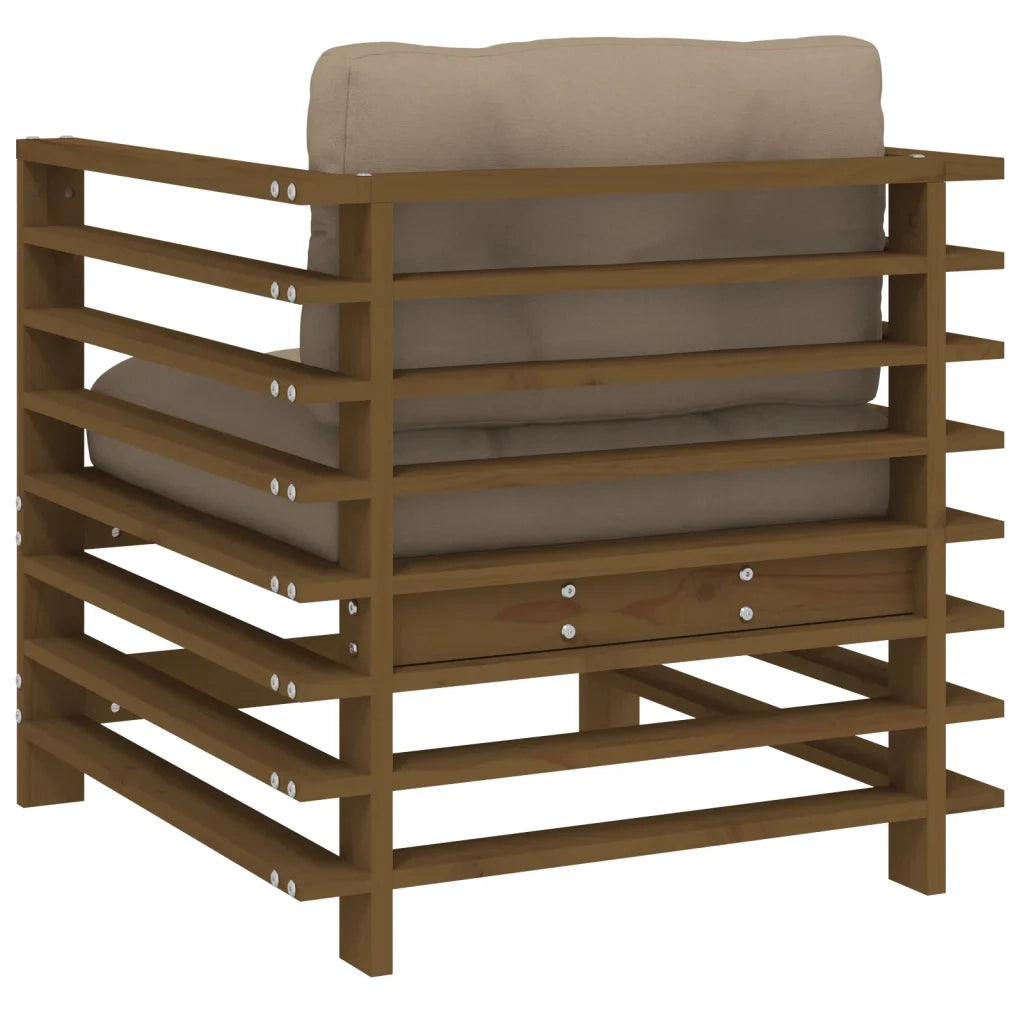 Sedia da patio-Sedie da Giardino con Cuscini 2pz Ambra Legno Massello di Pino