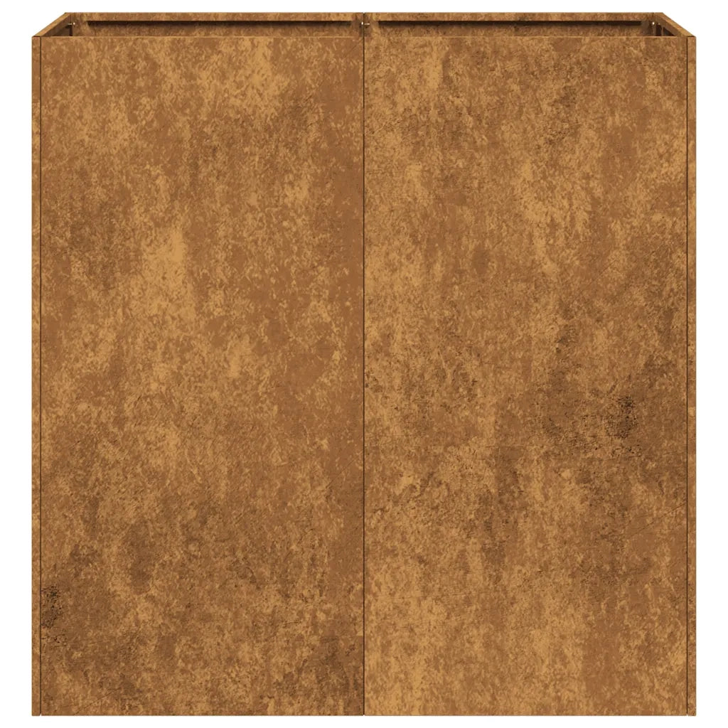 Fioriera in acciaio resistente alle intemperie 80 x 40 x 80 cm design moderno stabile per uso esterno realizzata in acciaio arrugginito 02_0051503