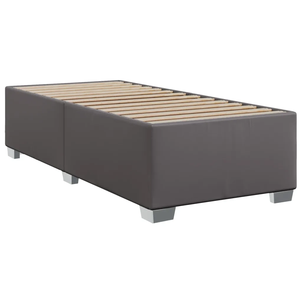 Giroletto a Molle con Materasso Grigio 100x200 cm in Similpelle