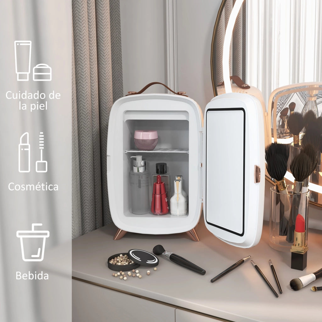 Cassettiera Cosmetici con Specchio e Luce LED ¨C Zephmum ¨C Bianco 24.3x19.4x35.6 cm