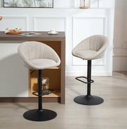 Set di 2 sgabelli da bar girevoli con braccioli e schienale per cucina, regolabili in altezza 62-82 cm