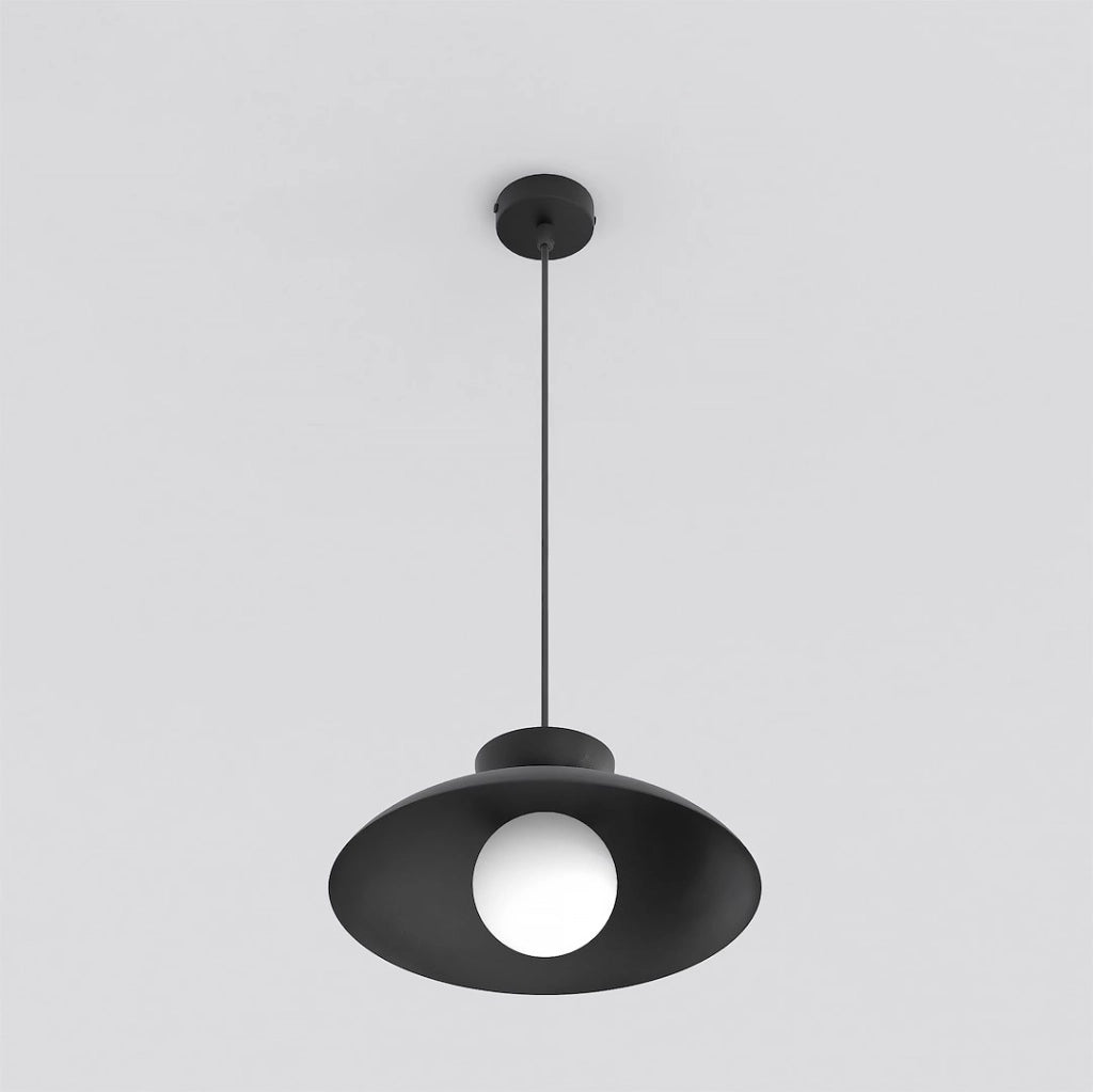 Lampada sospesa MULAN doppia cupola bianco nero 1xG9 Emibig