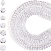 Kralen perle in cristallo a forma di cubo, bicone e ovale con faccette, per spaziatori rotondi per collane e bracciali da gioielli.