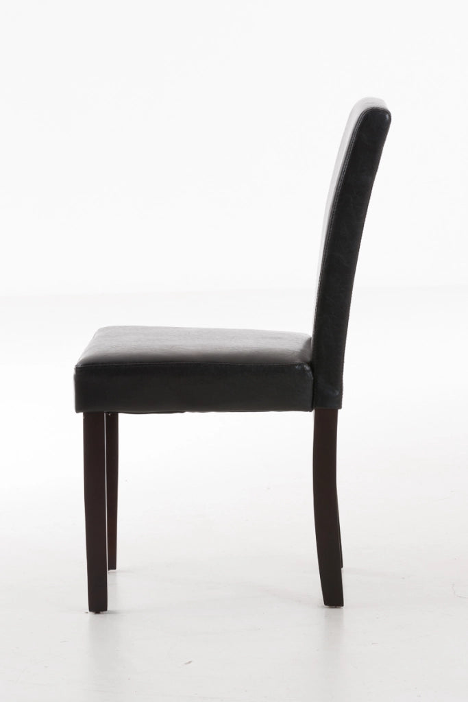 Sedia da pranzo Ina in similpelle marrone,marrone scuro