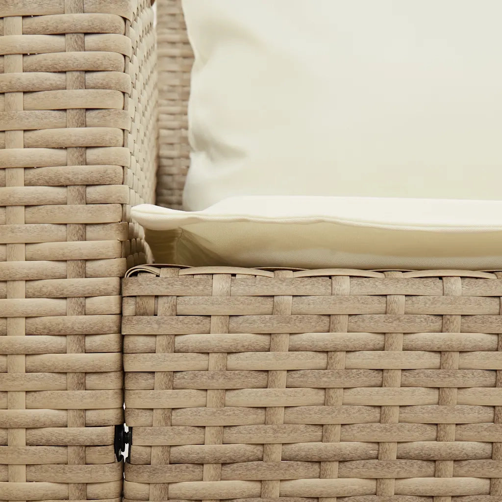 Divano da Giardino con Cuscini a 5 Posti-Sofa da Giardino-Divano da esterno Beige in Polyrattan 578873
