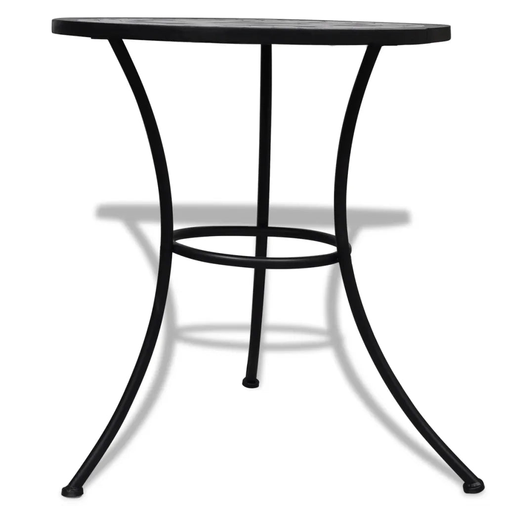 Tavolo da Bistrot Nero e Bianco 60 cm a Mosaico 41532