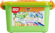 Cesta di Colorazione Scheda - 120 Colori - Incl. 60 Pastelli a Pennello e 60 Pennarelli a Sfera in Legno di Abete