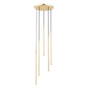 Lampada a sospensione tonda oro metallo Alfa Collet 5xG9