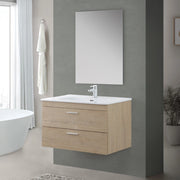 Mobile bagno sospeso 80 cm rovere dolomite con 2 cassettoni soft-close Desya