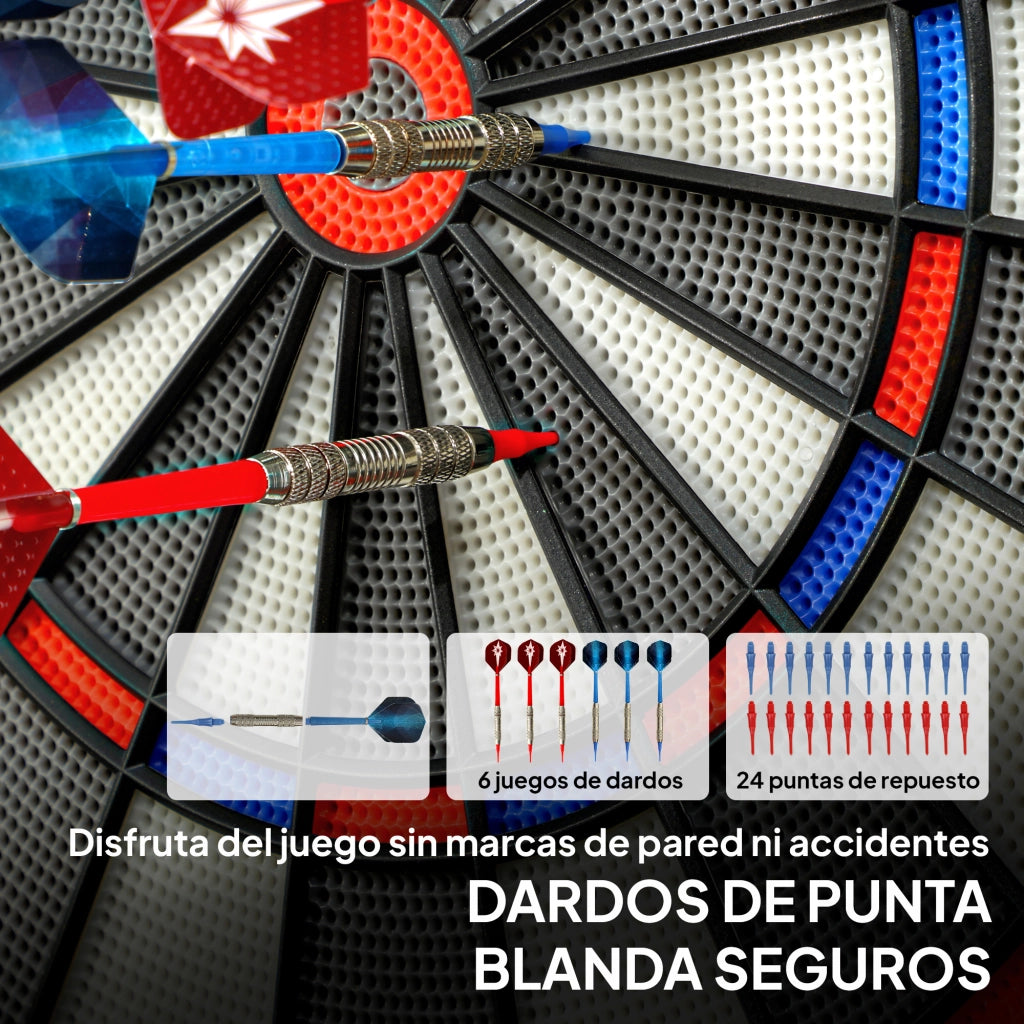 Diana elettronica con 6 dardi e 24 punte morbide ¨C zephmum ¨C 60,5x45,5x3,6 cm multicolore