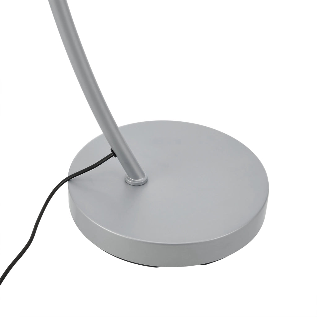Lampada da Terra Stafford ad Arco Paralume a Cilindro Basso - Grigio - lux.pro