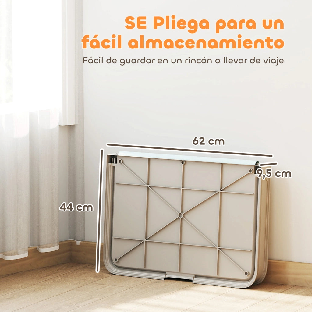 Vassoio Sanitario per Cani Pieghevole con 3 Cuscinetti ¨C zephmum ¨C Grigio 86x62 cm