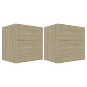 Set di 2 Comodini | Armadio da Notte | Mobiletto da notte Rovere Sonoma 40x30x40 cm in Legno Multistrato