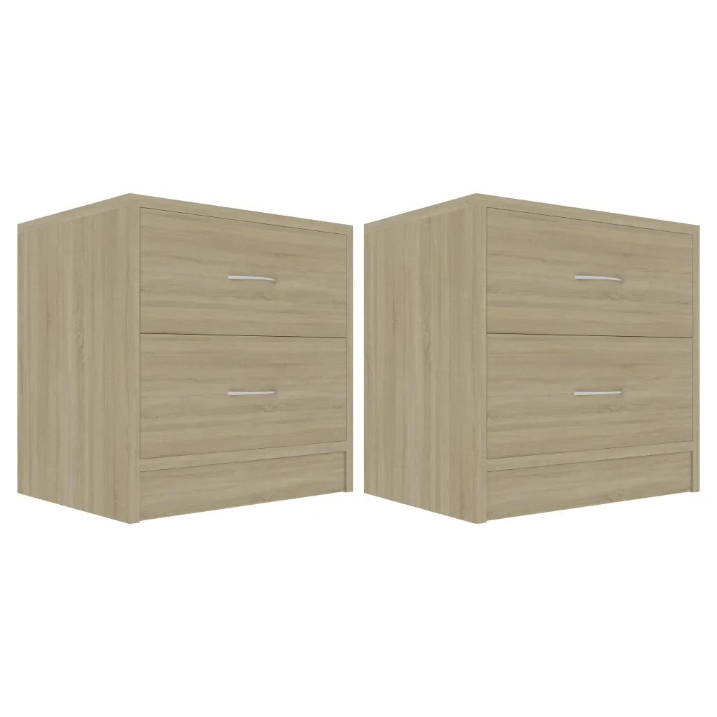 Set di 2 Comodini | Armadio da Notte | Mobiletto da notte Rovere Sonoma 40x30x40 cm in Legno Multistrato