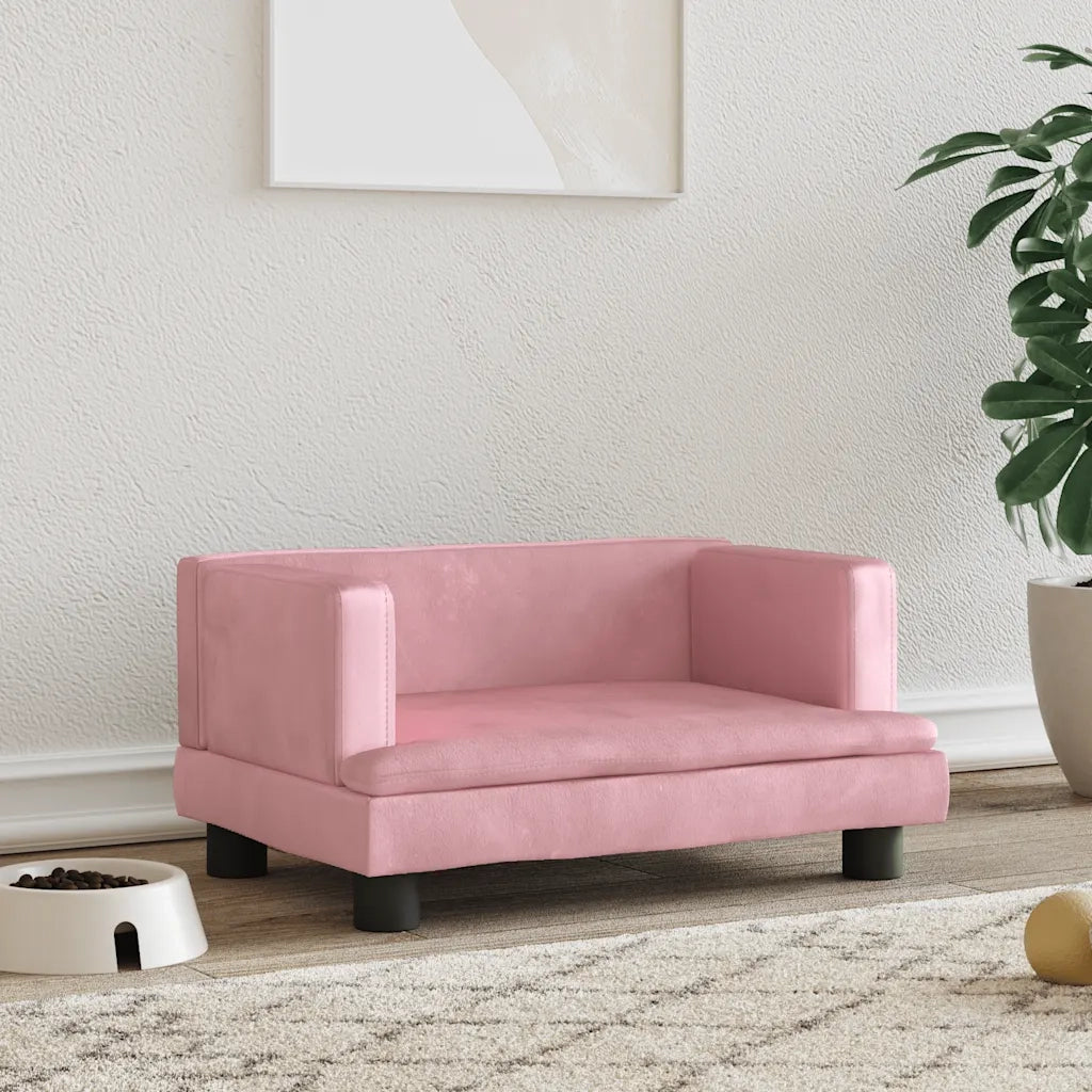 Lettino per Cani Rosa 60x40x30 cm in Velluto 171909