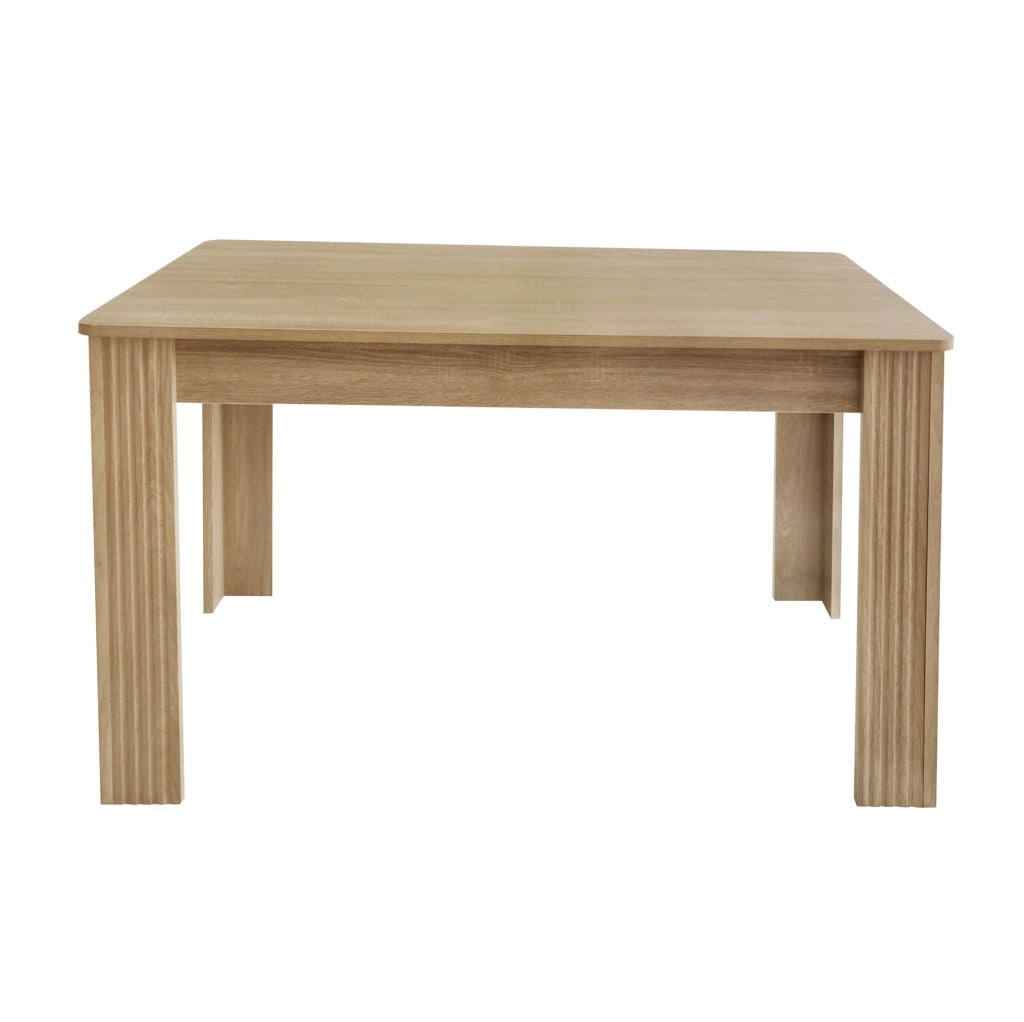 Tavolo da pranzo rettangolare in truciolare effetto legno rovere; con 4 gambe; colore rovere