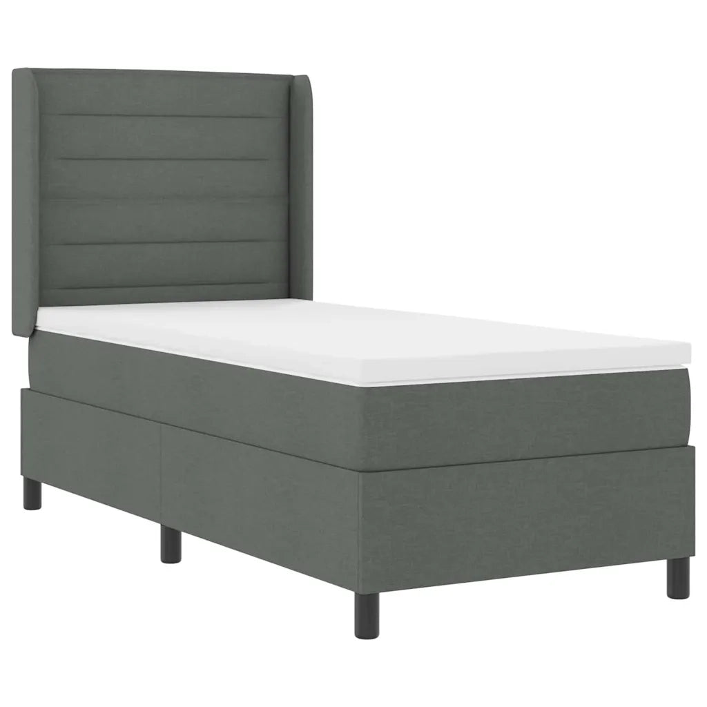 Letto a Sorgente LED Grigio scuro 80 x 200 cm Tessuto