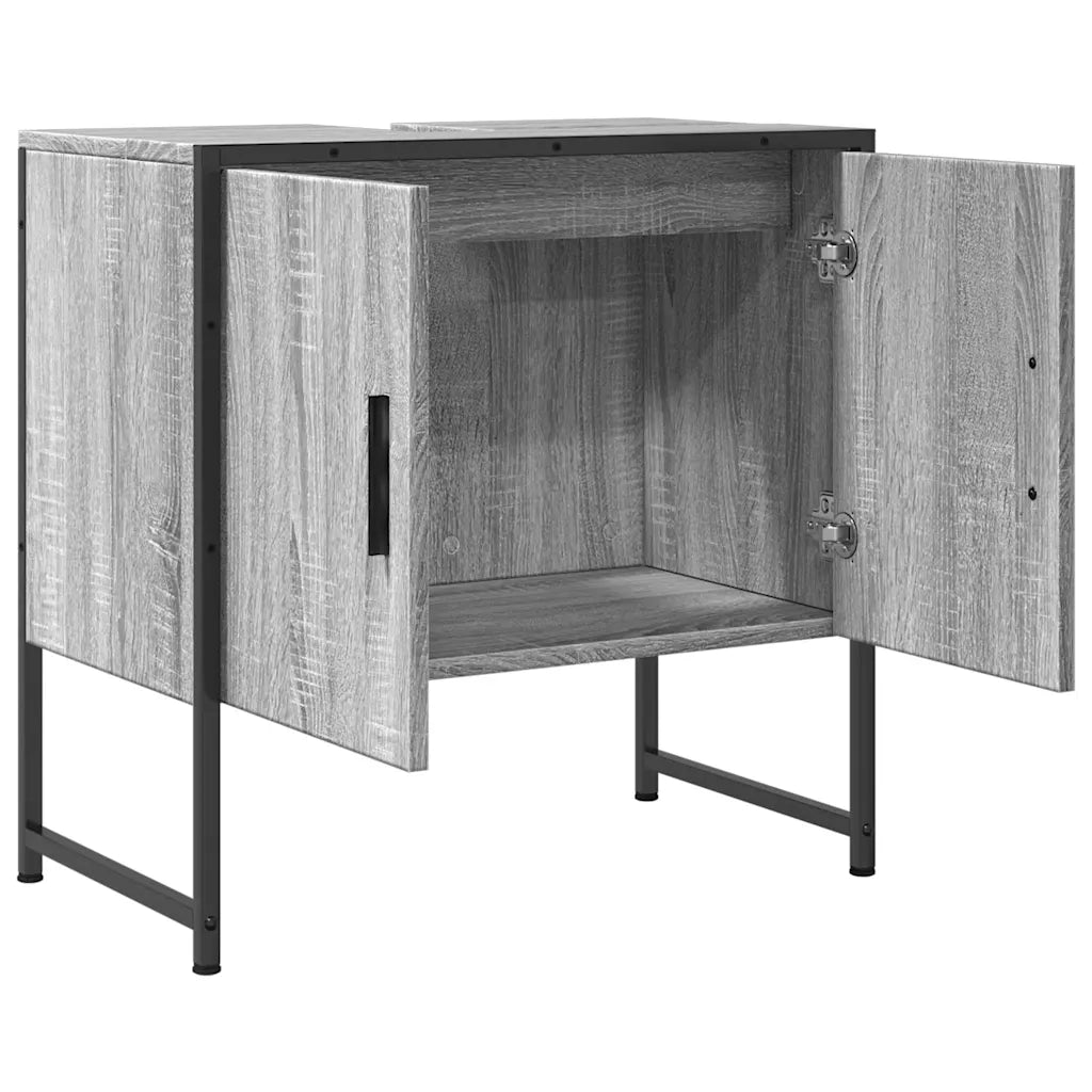 Mobile Lavabo Bagno Grigio Sonoma 60x33x60 cm Legno Multistrato 842459