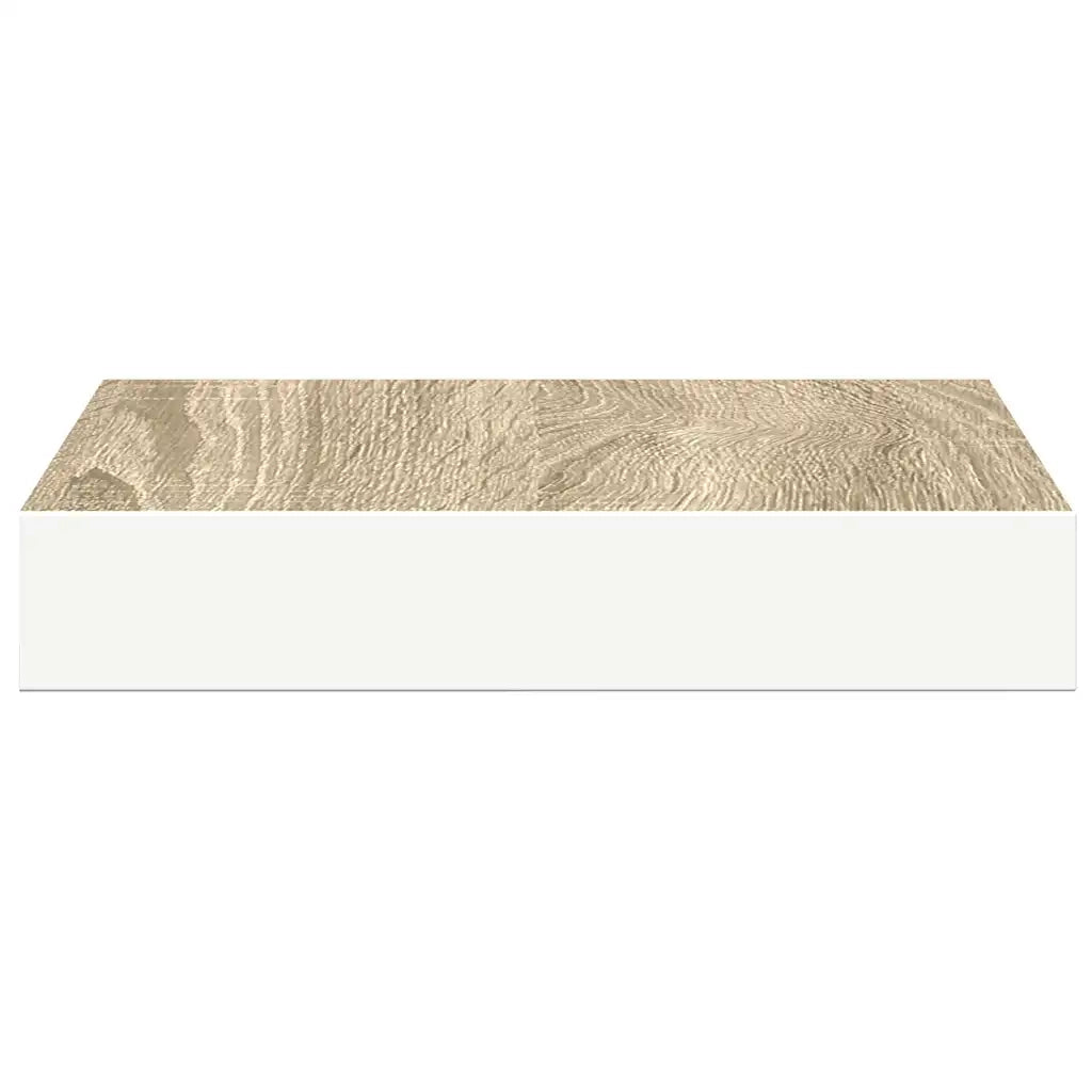 Scaffale a Parete Rovere e Bianco 23x23,5x3,8 cm in MDF 326567