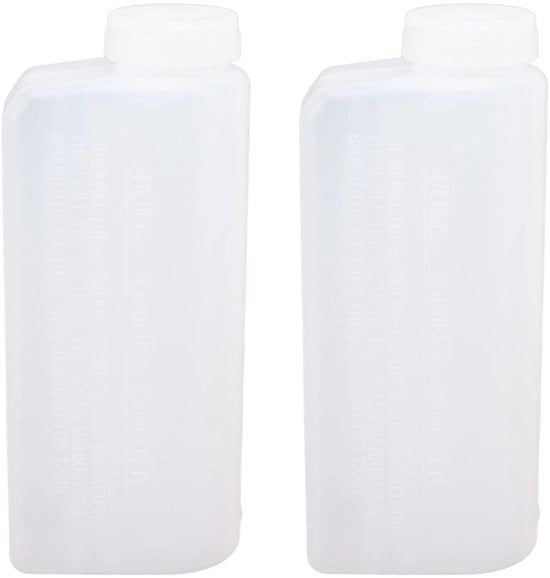 Set di due flaconi di carburante 600ml in nylon resistente con design antiscivolo, adatti per tronchesi a catena
