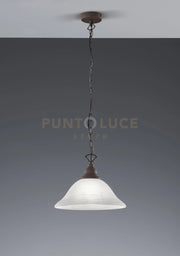 COUNTRY SOSPENSIONE 1 LUCE  VETRO E METALLO RUGGINE 33,5CM ATTACCO E27