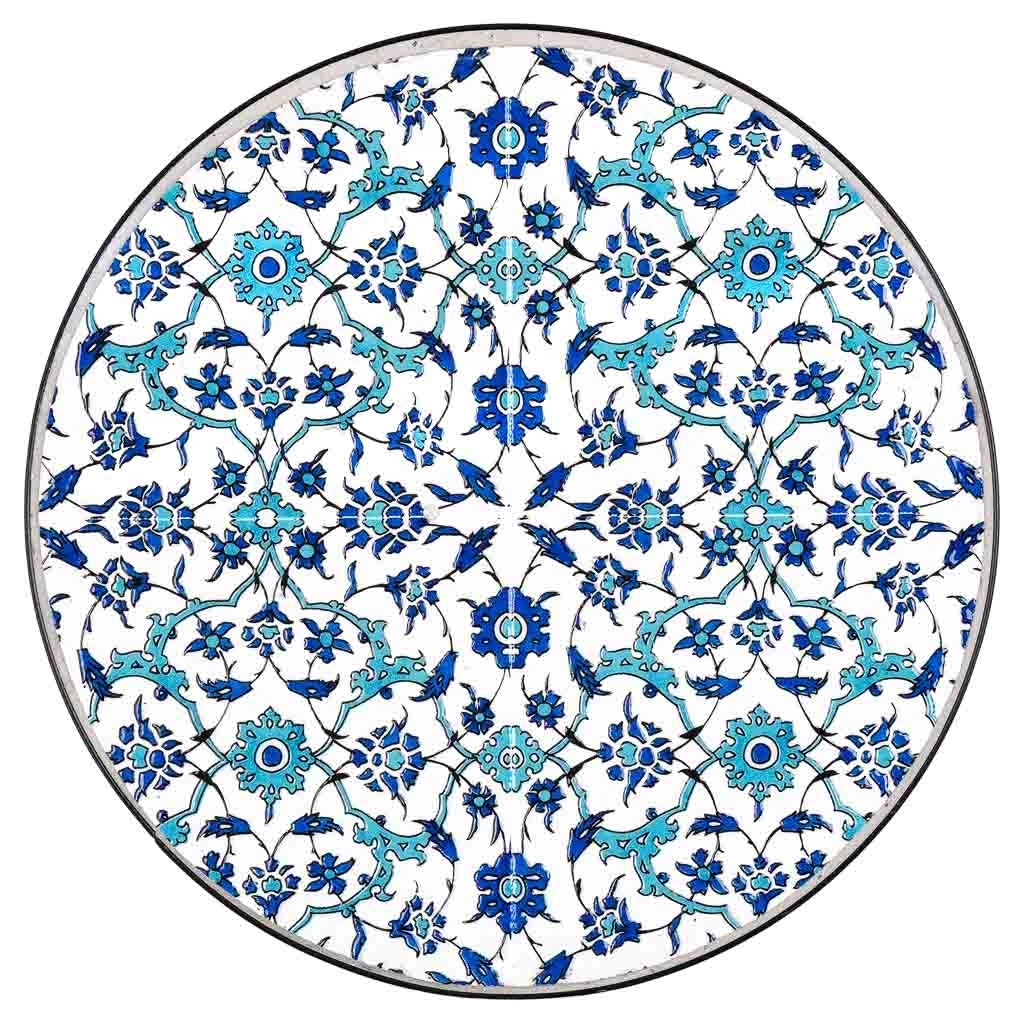 Set 3 mensole in mosaico nero e ferro battuto D30x68h-D25x57h-D20x51h